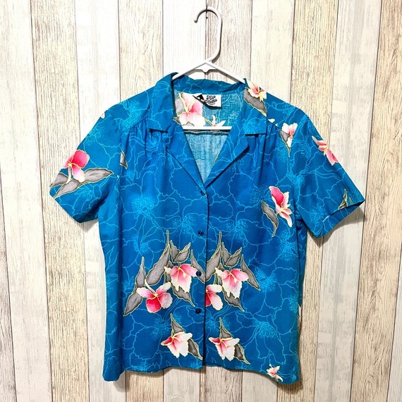 1990s/Y2K Hilo Hattie Hawaiian Shirt, M - image 1