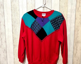 CLEARANCE: 1980s/90s Koret Patchwork Sweatshirt, S-M
