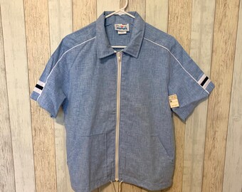 SALE: Deadstock 1970s/80s Chambray Zip Shirt, M