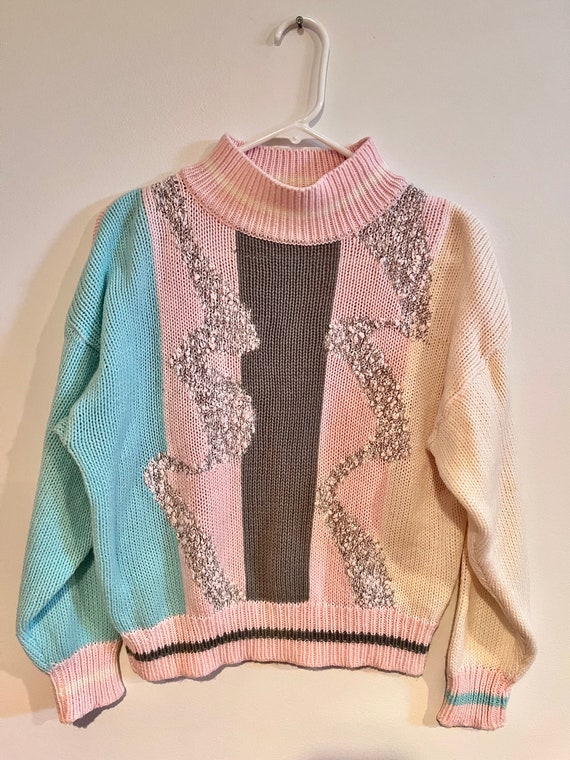 1980s Abstract Memphis Sweater, M