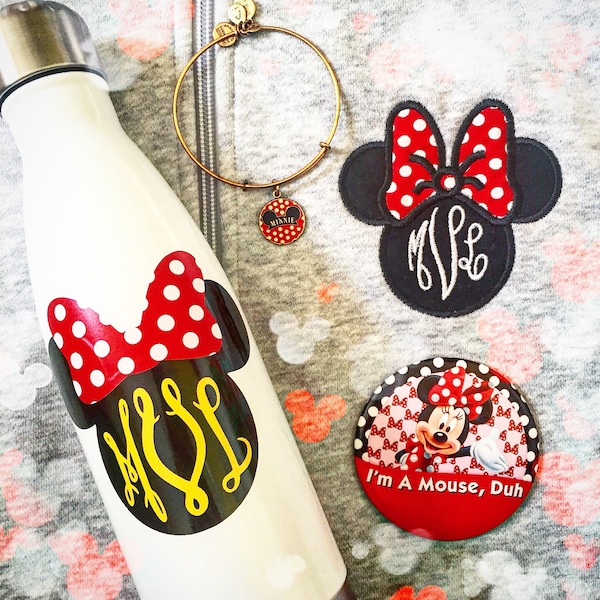 Monograma de ratón personalizada vaso térmico acero inoxidable