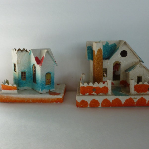 2 Large Vintage Christmas Houses