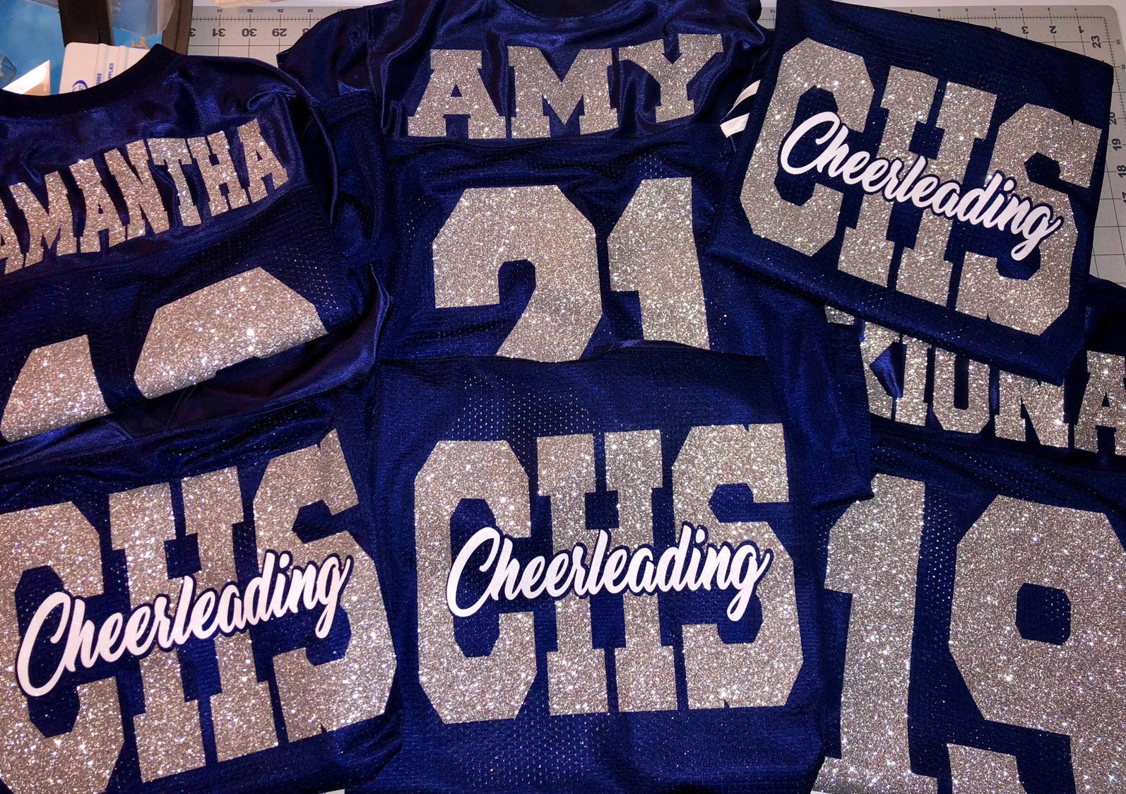 Custom Glitter Jersey Etsy