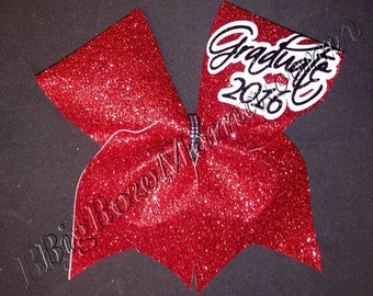 Graduate Glitter Cheer Bow