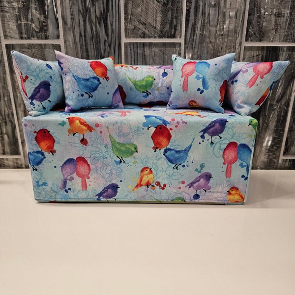 Handmade Couch/Sofa Water Color Birds Tissue Box Cover