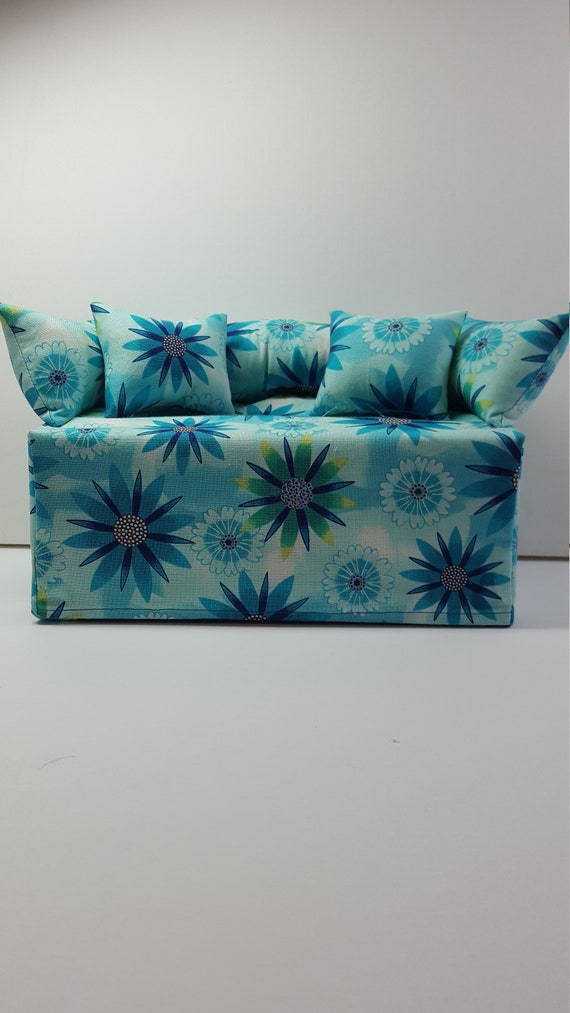 Hand Made Blue Flower Couch Sofa Tissue Box Cover Etsy