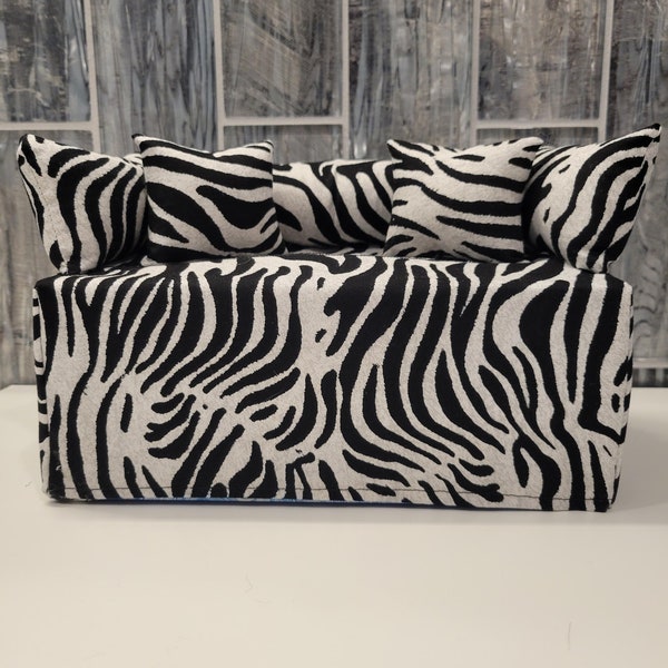 Handmade Zebra Stripes Couch/Sofa Tissue Box Cover