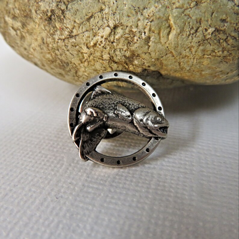 Leaping Trout Hat Pin Steelhead Pin Fish Pin Etsy