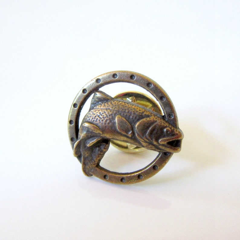 Leaping Trout Hat Pin Steelhead Pin Fish Pin Etsy