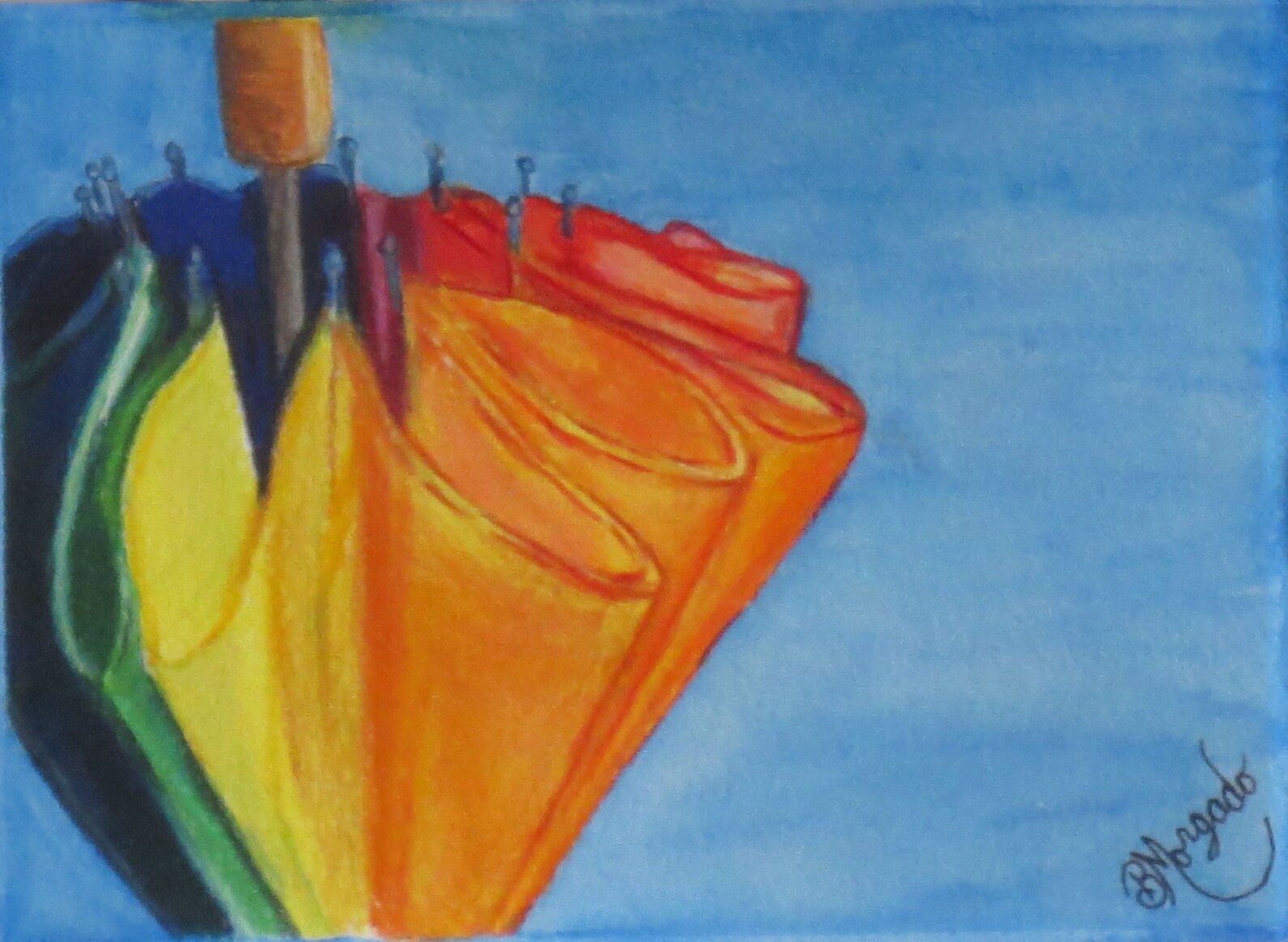 Colored Pencil Watercolor mixed media painting 5x7 on Etsy