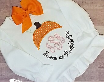 Girl’s Monogrammed Embroidered Shirt, Monogrammed Fall Shirt, Personalized Fall Shirt, Girl’s Fall Shirt, Embroidered Shirt, Pumpkin Patch