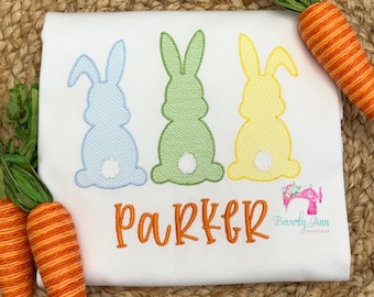 Embroidered Easter Bunny Shirt, Personalized Boy's Bodysuit