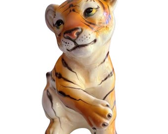 Vintage Ceramic Leopard | Giovanni Ronzan Lenci School, Italian