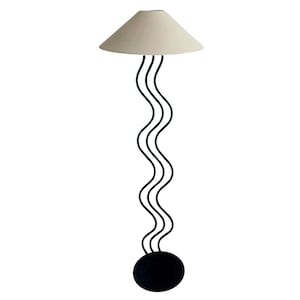 Vintage 1980s Postmodern Memphis Style Wave Floor Lamps
