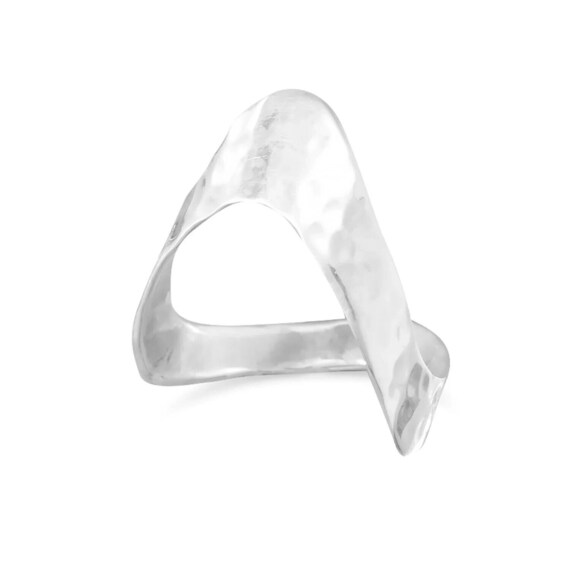 Sterling Silver Hammered Ring Sterling Silver Siz… - image 3