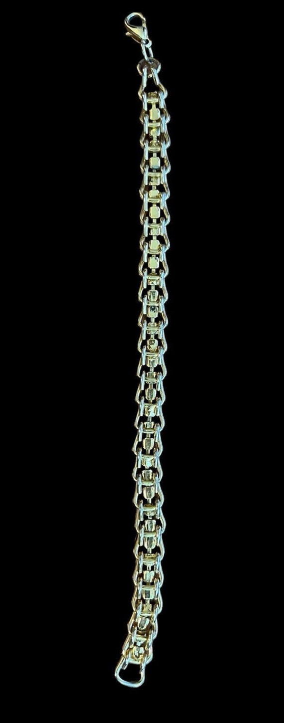 Vintage Rhinestone Bracelet Goldtone Tennis Look - image 3