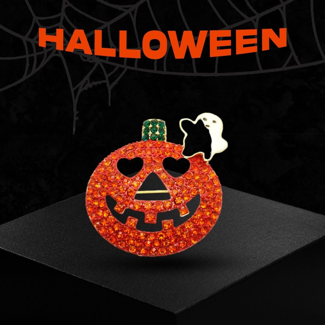 Halloween Jack O Lantern Pumpkin Brooch Pin - Etsy