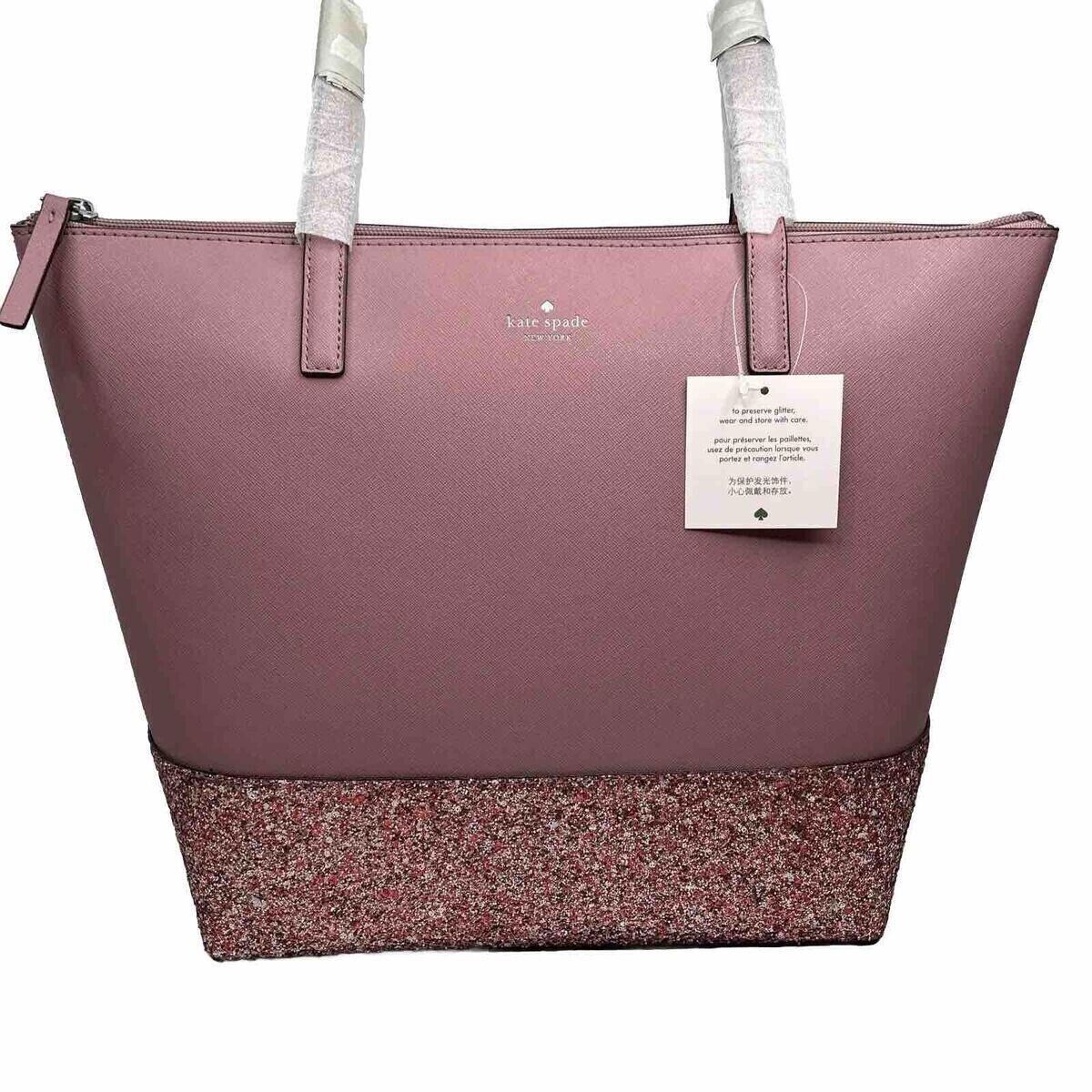 Kate spade ramey greta court glitter saffiano leather crossbody bag dusty sumergible peony