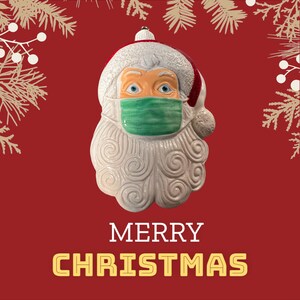 Christmas Santa with Facemask Ornament