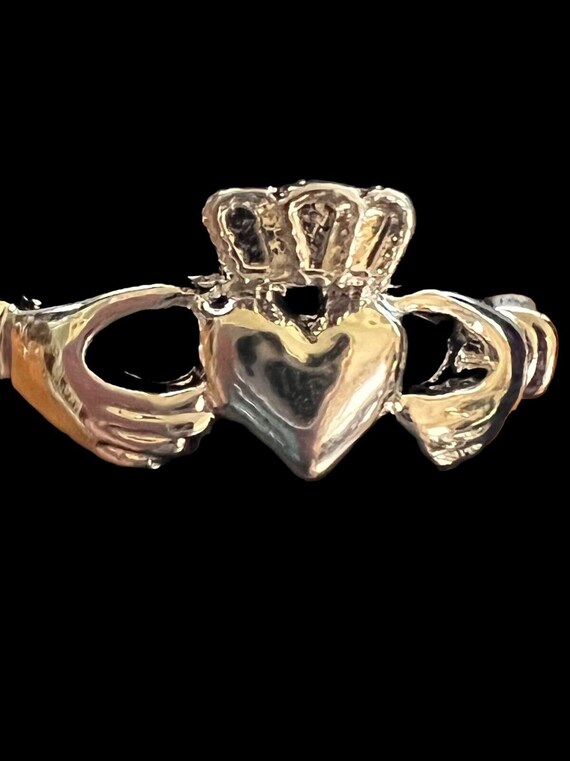 Fashion Jewelry Silvertone Irish Claddagh Ring w/… - image 1