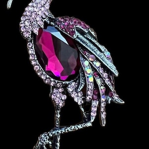Fashion Jewelry Designer Style Flamingo Pin w/necklace hook