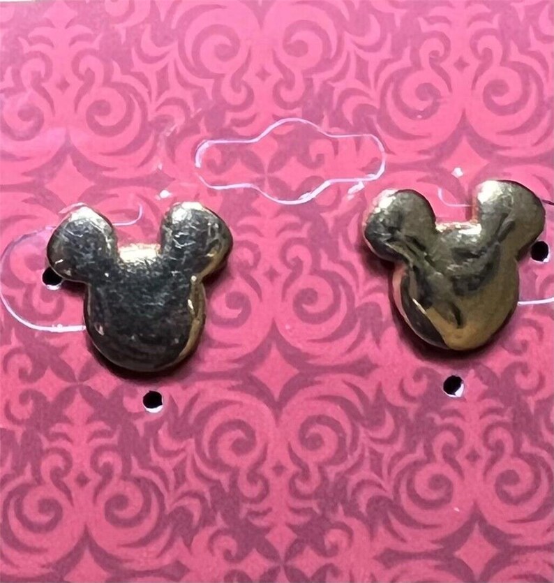 Vintage Disney Mickey Mouse Goldtone Earrings Bild 1