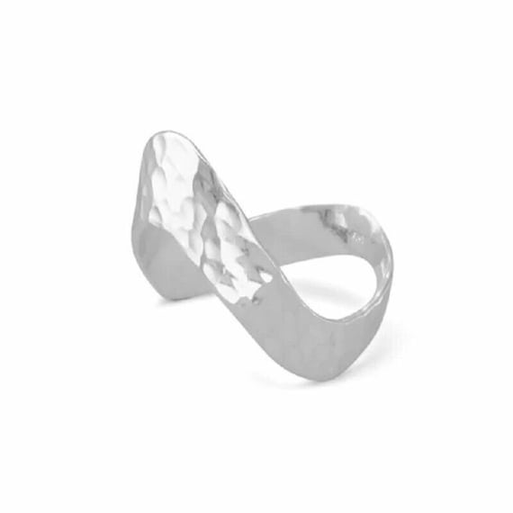 Sterling Silver Hammered Ring Sterling Silver Siz… - image 1