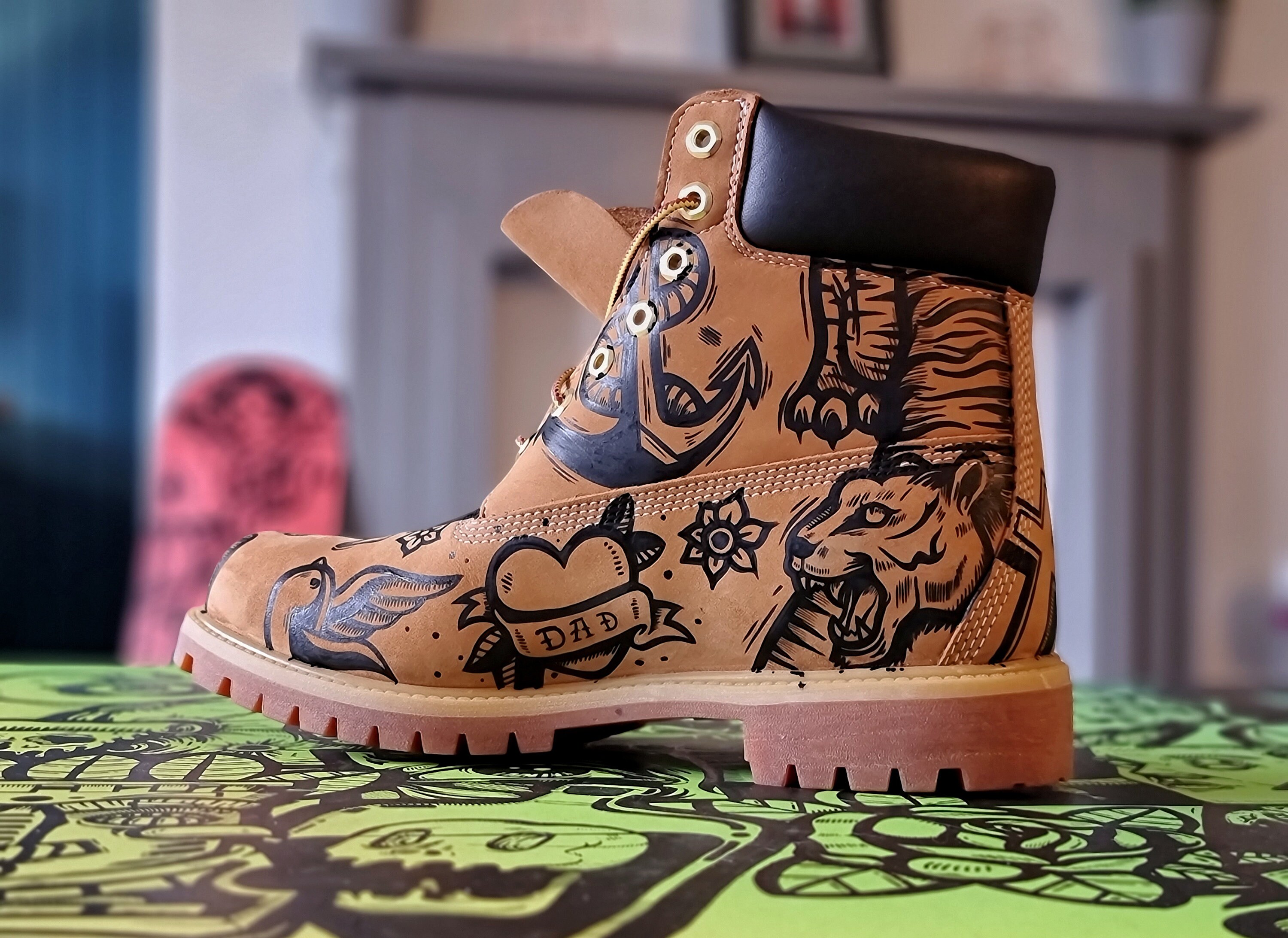 Hand Painted Timberland Boots Unique Gift | Etsy New Zealand