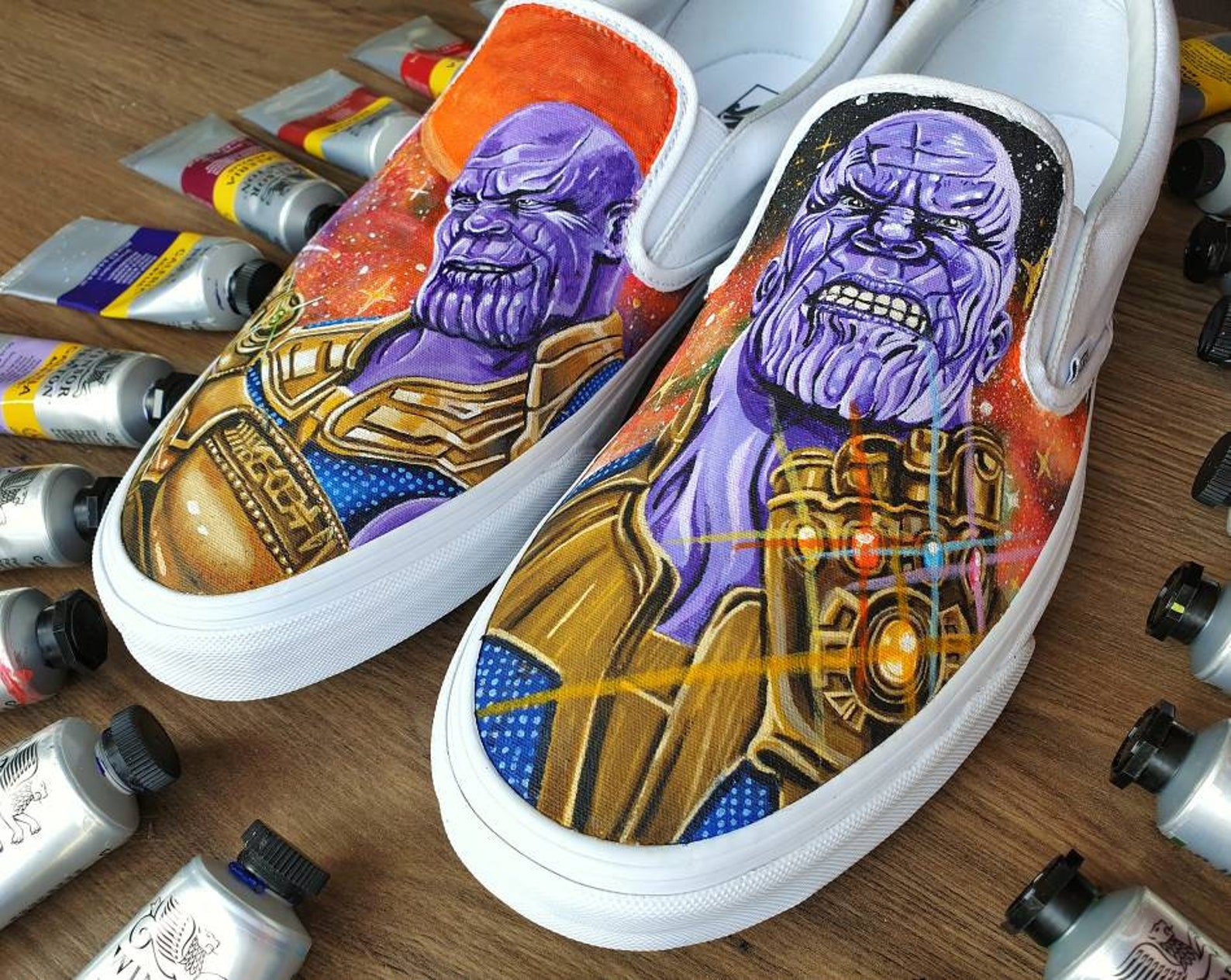 Hand Painted Avengers Thanos Shoes Unique Gift | Etsy