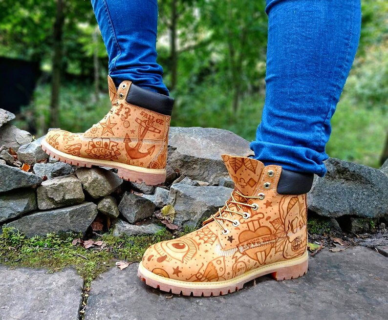 blue denim timberland boots