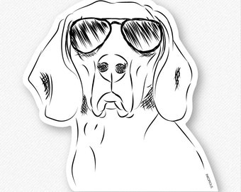 Sagan the Coonhound - Dog Decal Sticker, Gifts For Dog Owner, Dog Breed Sticker, Dog Decal