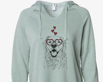 Valentine Roger the Golden Retriever - Cali Wave Hooded Sweatshirt - Hoodie
