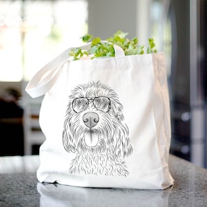 Clover the Cockapoo Canvas Tote Bag - Dog Lover Gift, Doggy Bag, Cool Dog Tote