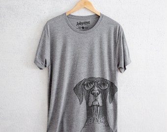 Mattis the German Shorthair Pointer - Short Sleeve Crewneck T-Shirt - Dog Lover Gift, German Shorthaired Pointer