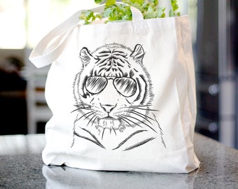 Taz the Tiger Tote Bag - Funny Bag, Book Bag, Reusable Grocery Bag