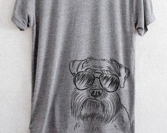 Wrigley the Schnauzer - Short Sleeve Crewneck T-Shirt - Dog Lover Gift, Mini Schnauzer Shirt, Schnauzer Dog Shirt
