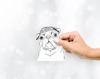 Darling Chloe the Pug -  Decal Sticker, Gifts For Dog Lovers