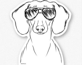 Hans the Dachshund Vinyl Decal Sticker - Gifts For Dog Owner, Dachshund Lover, Wiener Dog Art, Dachshund Wall Art, Dachshund Decal