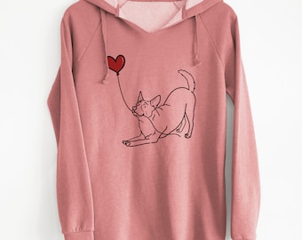 Australian Cattle Dog Heart String - Cali Wave Hooded Sweatshirt - Dog Heart Hoodie, Love Dogs Sweatshirt, Dog Mom Hoodie, Christmas Gift