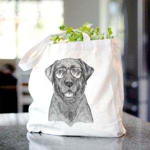 Heath the Black Lab - Canvas Tote Bag - Dog Lover Gift, Doggy Bag, Cool Dog Tote