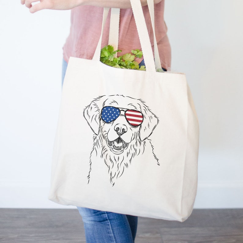 Toby the Golden Retriever Canvas Tote Bag Gifts For Dog Owner, Golden Retriever Gift image 4