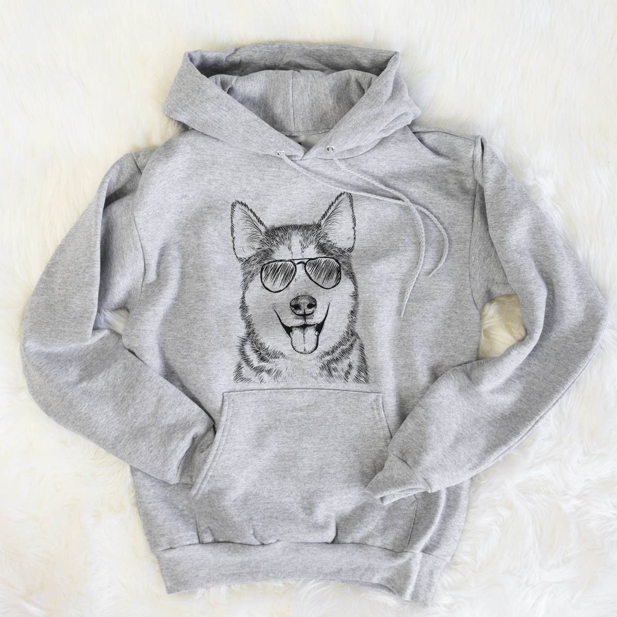 Husky in shop a hoodie