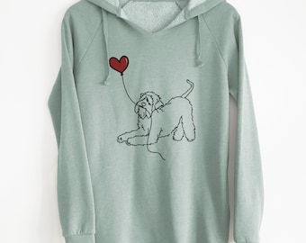 Wheaten Heart String - Cali Wave Hooded Sweatshirt - Dog Heart Hoodie, Love Dogs Sweatshirt, Dog Mom Hoodie, Christmas Gift