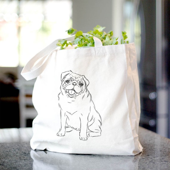 Illustrated Pug Tote Bag | Dog Lovers Tote Bag | Made in Canterbury, Kent –  Fond Company