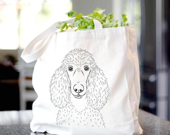 Giovanni the Poodle Canvas Tote Bag - Dog Lover Gift, Doggy Bag, Cool Dog Tote, Poodle Tote