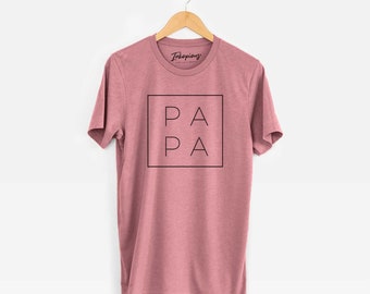 Papa Square - Tri-Blend Unisex Crewneck T-shirt - Dog Lover Gift