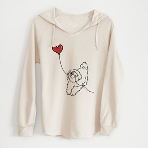 Coton de Tulear Heart String - Cali Wave Hooded Sweatshirt - Dog Heart Hoodie, Love Dogs Sweatshirt, Dog Mom Hoodie, Christmas Gift