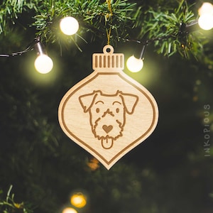 Jack Russell Ornament - Wood Cut Dog Ornament, Wooden Dog Ornaments Christmas, First Christmas