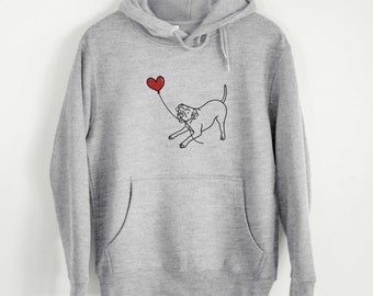 American Bulldog Heart String Hoodie - Unisex Fit - Gifts For Dog Owner, Dog Hoodie, Dog Sweatshirt