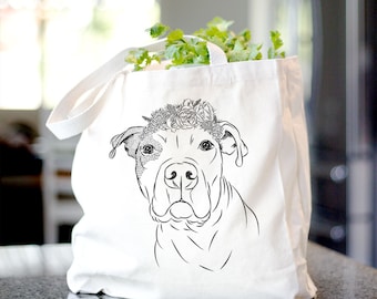 Gummy the Pitbull Dog Canvas Tote Bag - Gifts For Dog Owner, Pit Bull Tote Bag, Dog Lover Bag, Staffordshire